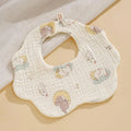 ✰✪1 Bavoir bébé en coton pour nouveau-né, bavoir bandana absorbant la salive, bavoir à volants et à fleurs, accessoires pour bébé