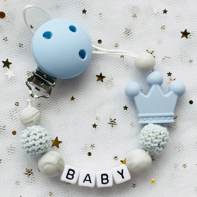 Attaches-tétines personnalisées gratuites avec prénom, jouets de dentition, attaches-tétines, chaînes, accessoires pour bébé, cadeau de naissance.