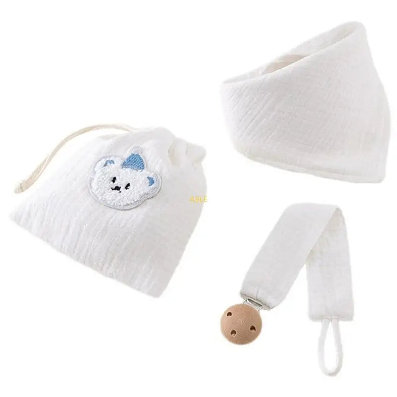 Bavoir pour bébé, attache-tétine en tissu absorbant la salive, sac de rangement inclus, accessoires d'alimentation.