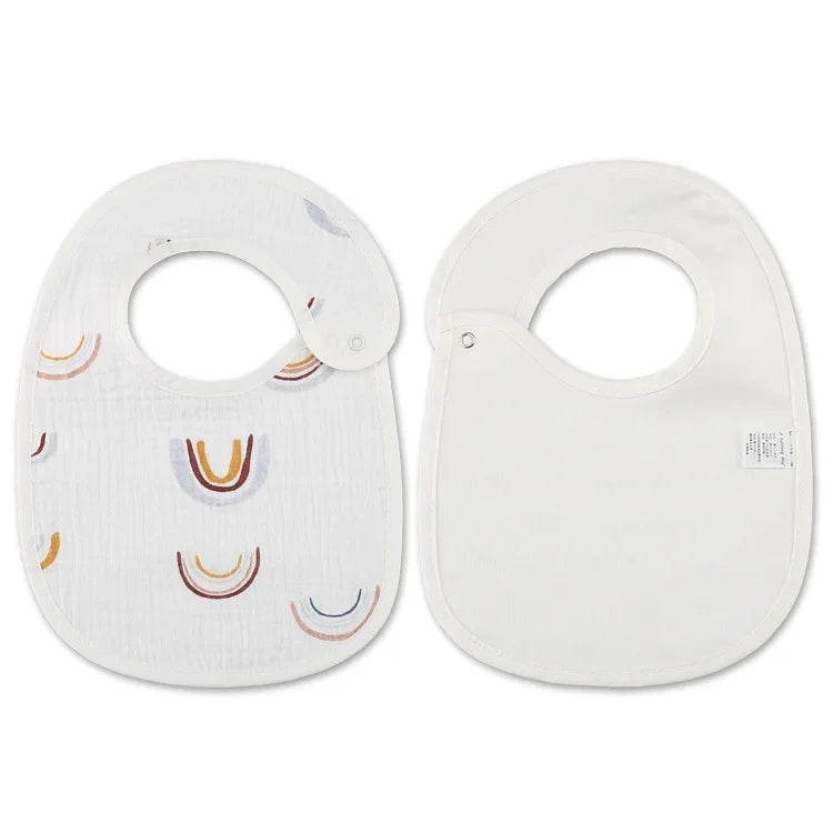 Lot de 2 bavoirs en coton pour bébé, en mousseline douce, pour nouveau-né, idéal pour l'allaitement et les bébés (garçons et filles). Accessoires pour bébé.