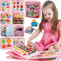 Tableau d'activités Montessori pour tout-petits, livre d'activités, jouets éducatifs et sensoriels pour filles, développement de la motricité, activités préscolaires et de voyage.