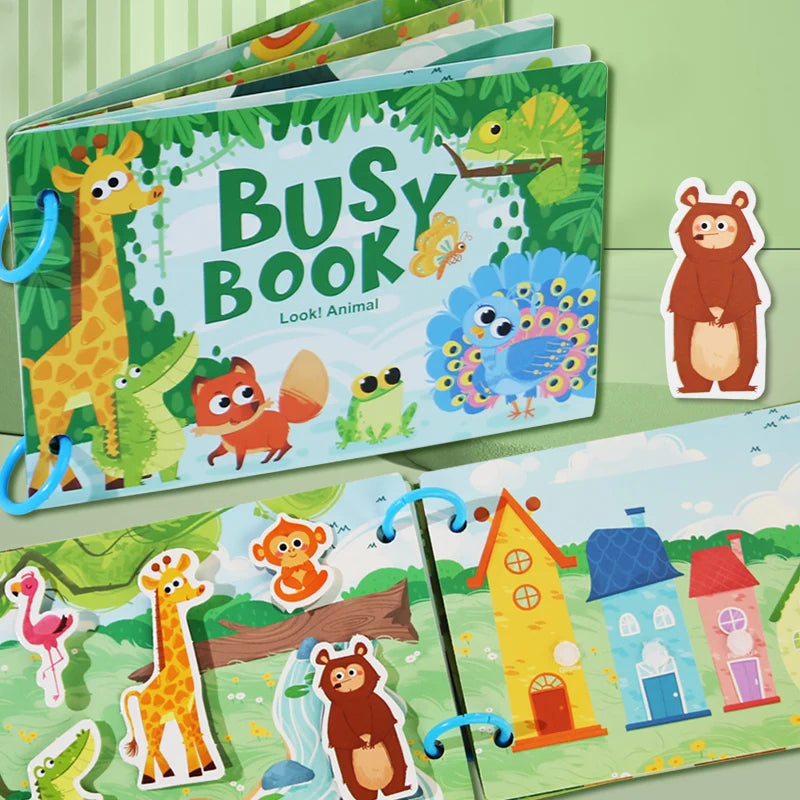 Livre d'activités Montessori pour bébé Mon premier livre d'activités Paste Early Learning Education Ty Jeu d'association de jouets pour bébés de 2 à 3 ans.
