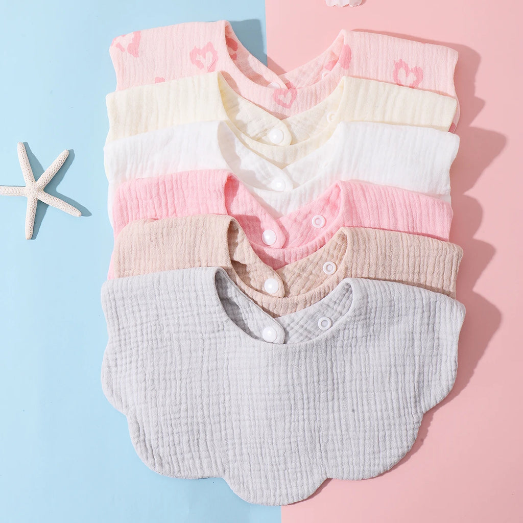 Lot de 3 bavoirs pour bébé (couleur unie, à volants) - Accessoires pour bébé.