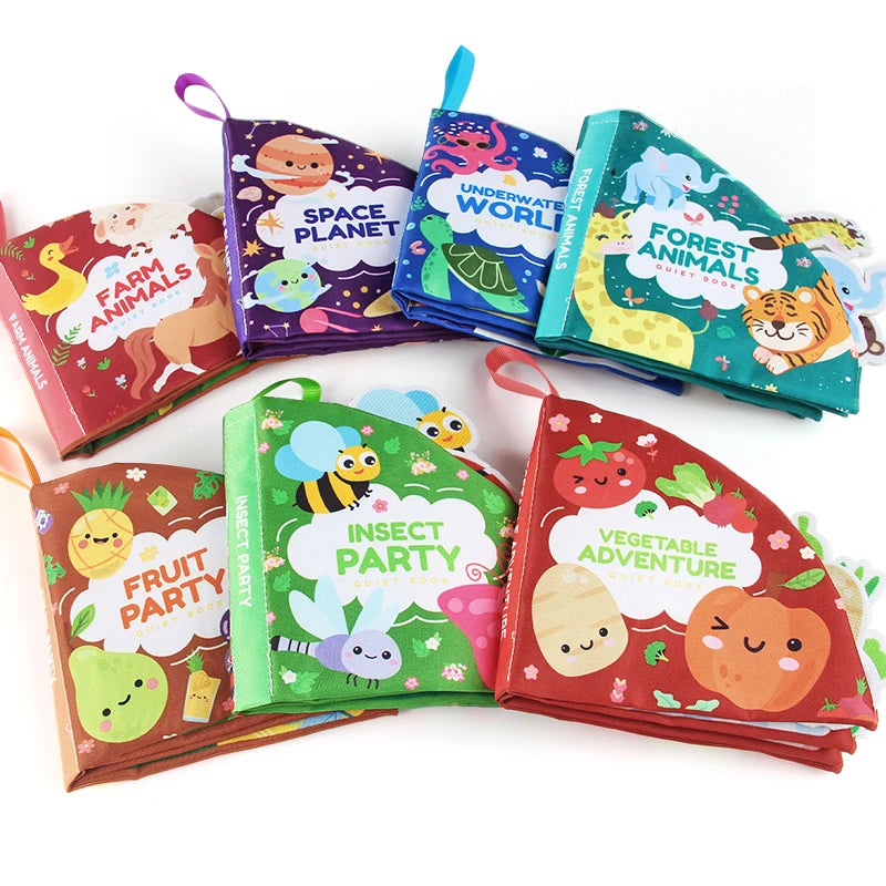 Livre en tissu doux pour bébé, enseigne les couleurs, jouet d'éveil interactif pour nourrissons.