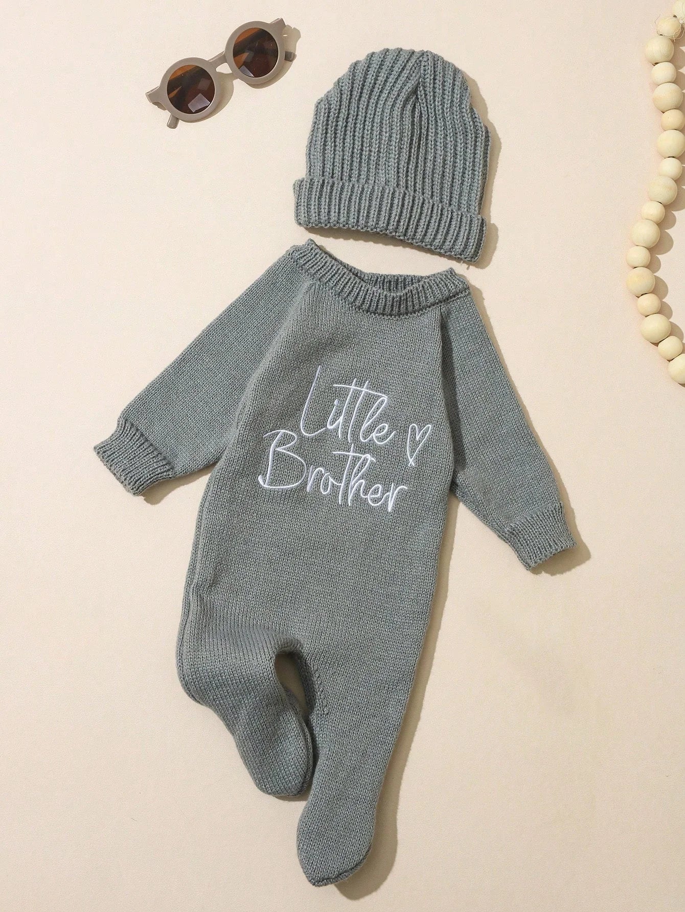 Ylsteed "Hello" Embroidery Newborn Photography Props Infant Romper Jumpsuit With Bow Hat Baby Coming Home Outfit Baby Photo-HD
