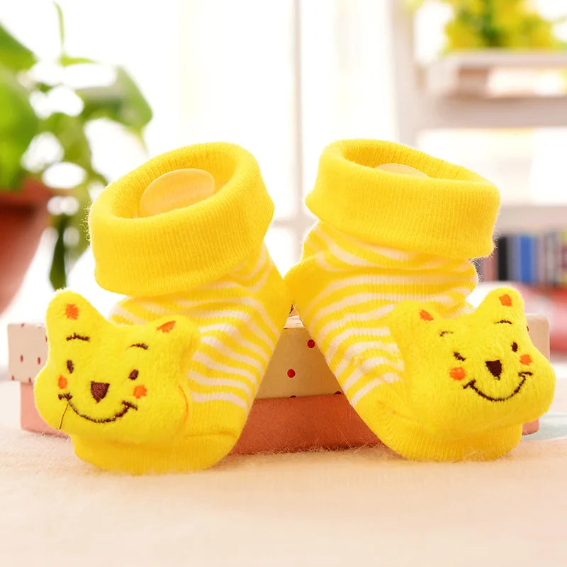Chaussettes pour bébé, chaussons jouets, accessoires pour nouveau-nés, en caoutchouc antidérapant, motif animal, vêtements pour bébés et enfants.