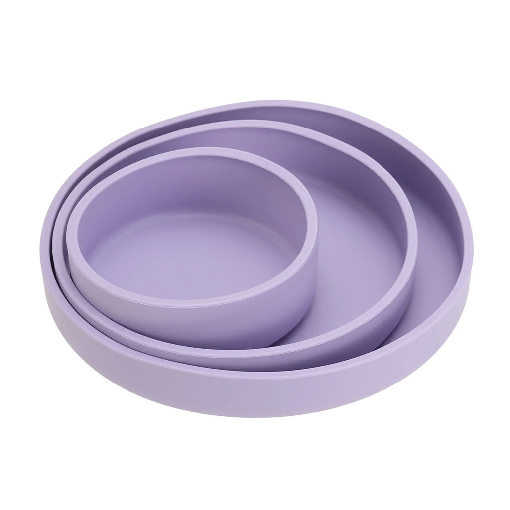 Ensemble de 3 pièces pour l'alimentation de sevrage de bébé : assiettes, bols d'apprentissage, sans BPA, accessoires de table pour tout-petits et nourrissons.