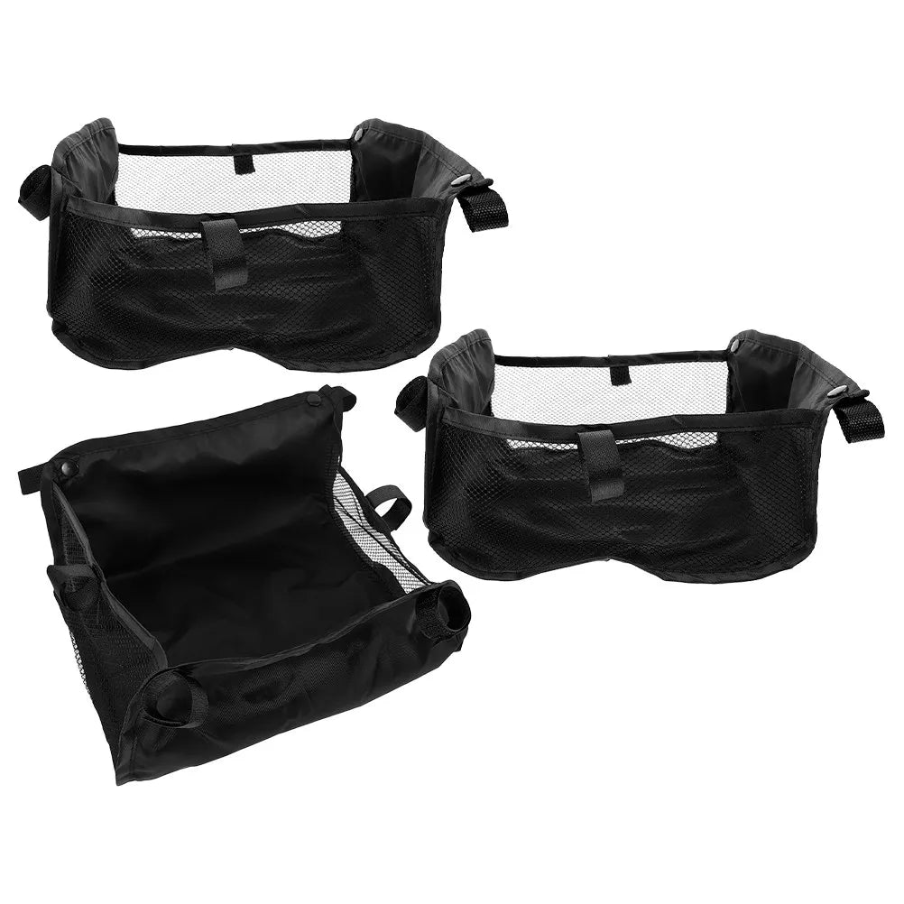 Lot de 3 paniers de rangement universels pour poussette canne, en tissu Oxford, compatibles avec les poussettes bébé et les poussettes de voyage.