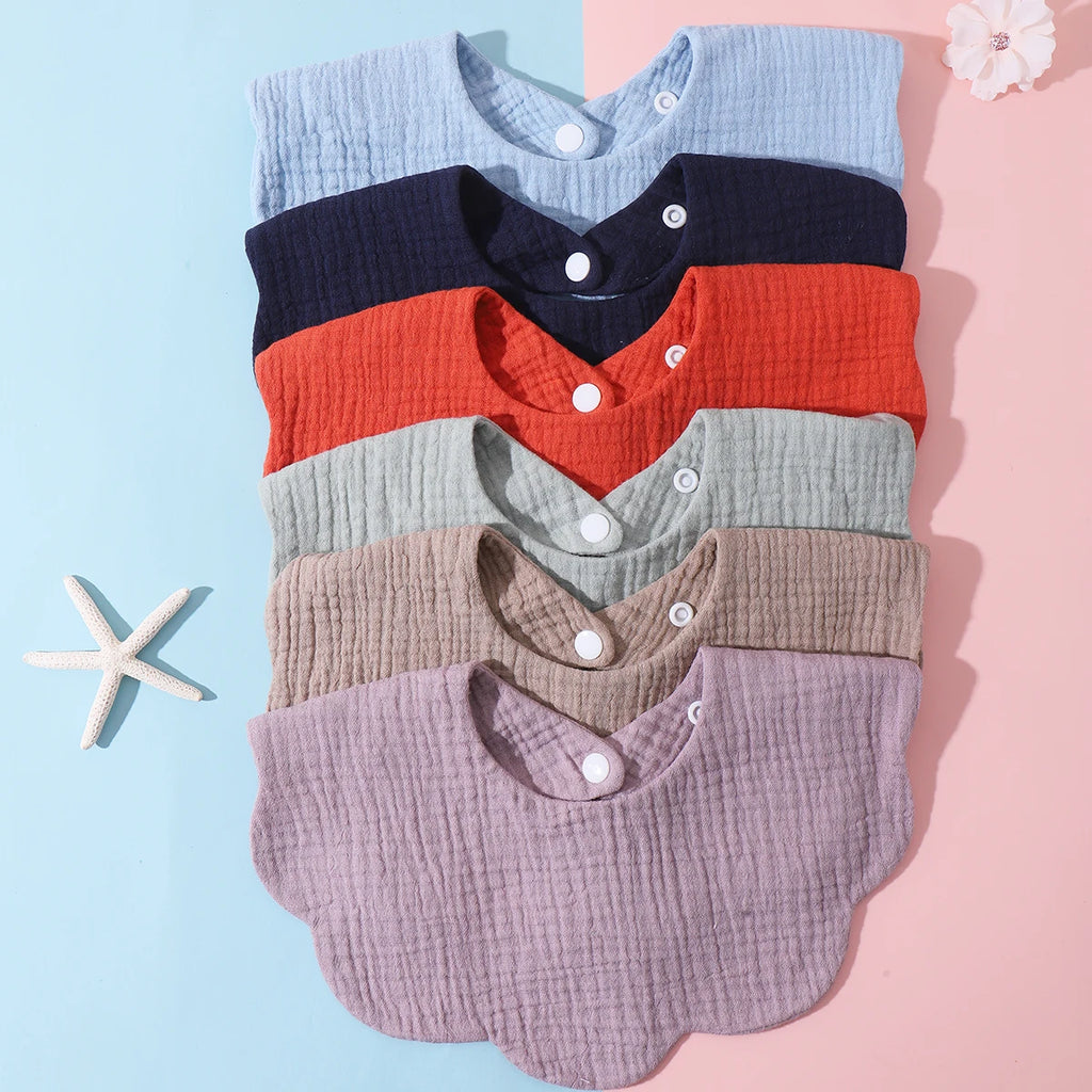 Lot de 3 bavoirs pour bébé (couleur unie, à volants) - Accessoires pour bébé.