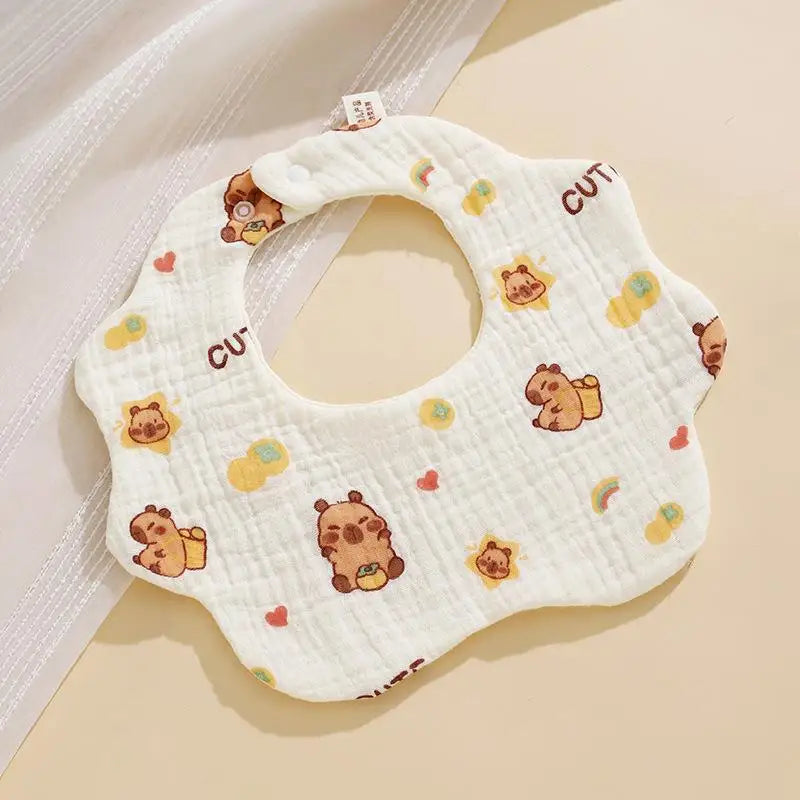 ✰✪1 Bavoir bébé en coton pour nouveau-né, bavoir bandana absorbant la salive, bavoir à volants et à fleurs, accessoires pour bébé