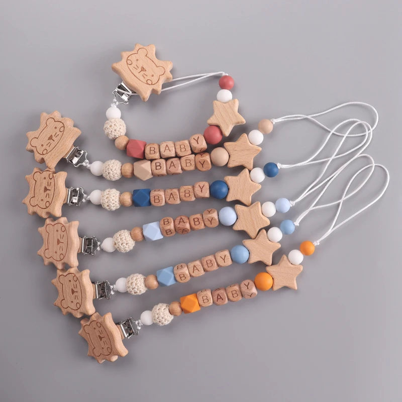 Attaches-tétines, anneaux de dentition, jouets, attaches-tétines, chaînes, accessoires pour bébés, cadeaux de naissance, personnalisés