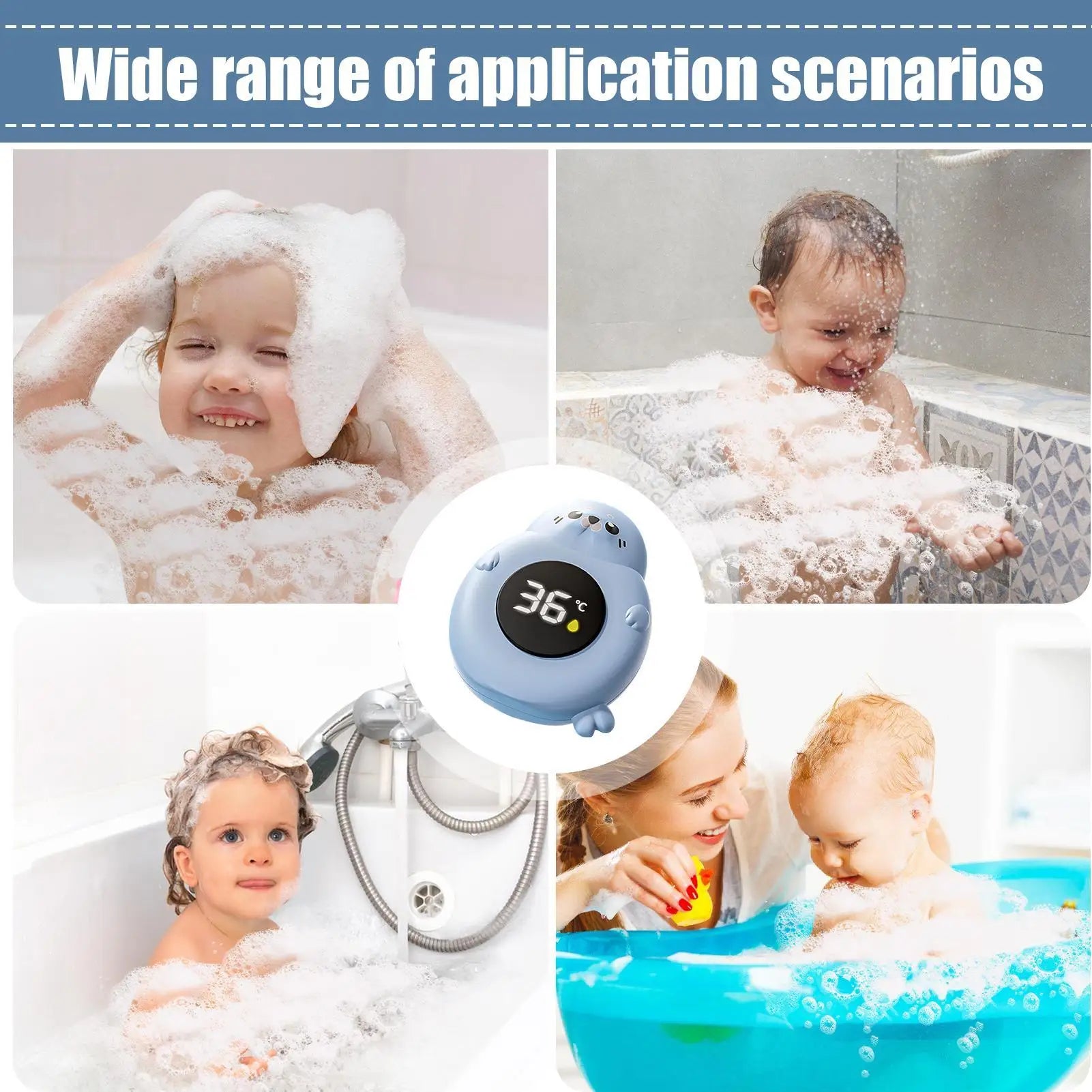 Thermomètre de bain pour bébé avec affichage numérique LED, indicateur de température de l'eau, tube de bain flottant, jouet de sécurité pour une utilisation quotidienne en famille