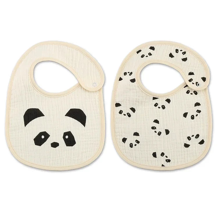 Lot de 2 bavoirs en coton pour bébé, en mousseline douce, pour nouveau-né, idéal pour l'allaitement et les bébés (garçons et filles). Accessoires pour bébé.