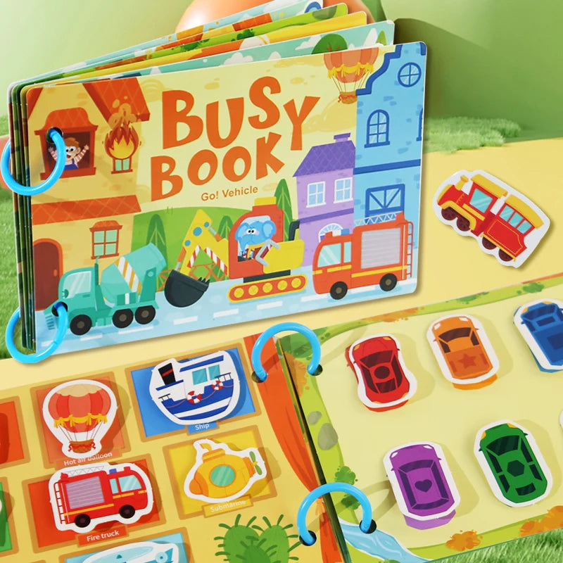 Livre d'activités Montessori pour bébé Mon premier livre d'activités Paste Early Learning Education Ty Jeu d'association de jouets pour bébés de 2 à 3 ans.