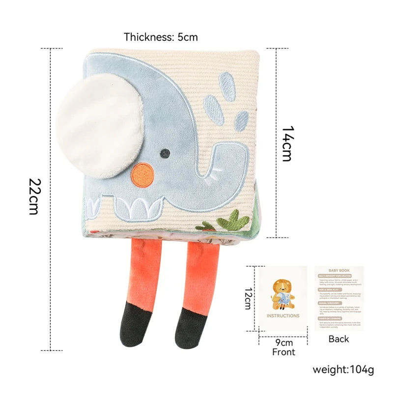 Livre Montessori pour bébé, doux et tactile, en tissu à contraste élevé, pour l'éveil sensoriel des tout-petits (cadeau idéal).