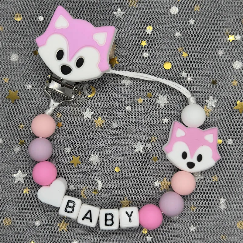 Attaches-tétines personnalisées gratuites avec prénom, jouets de dentition, attaches-tétines, chaînes, accessoires pour bébé, cadeau de naissance.