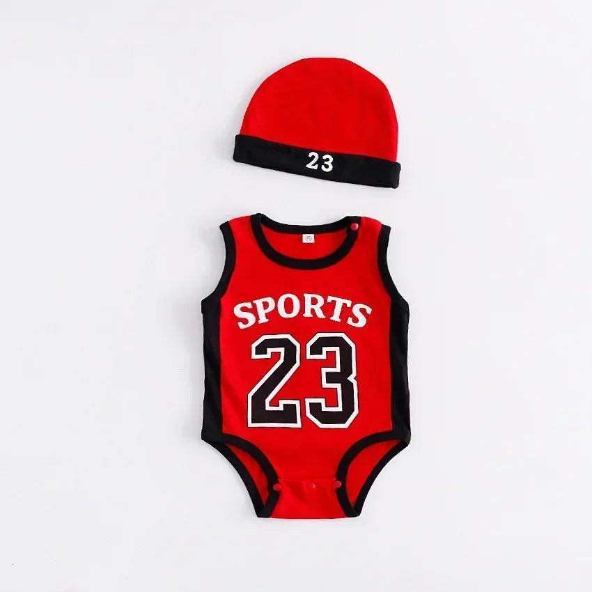 1 Set Rompers Basketball Kids Clothes Infantil Baby 23 Sport Clothing 18 Newborn Baby Rompers Cute Boys Girl Jumpsuits Blue
