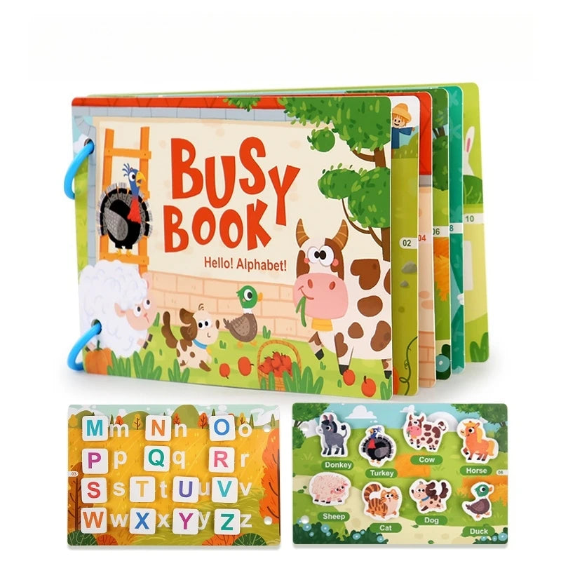 Livre d'activités Montessori pour bébé Mon premier livre d'activités Paste Early Learning Education Ty Jeu d'association de jouets pour bébés de 2 à 3 ans.
