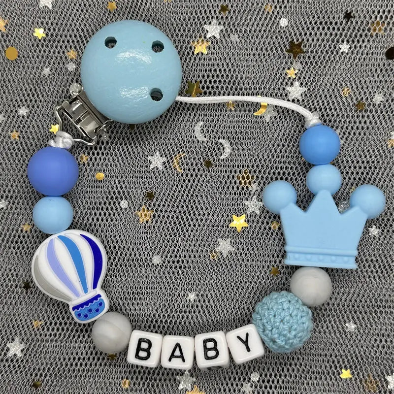 Attaches-tétines personnalisées gratuites avec prénom, jouets de dentition, attaches-tétines, chaînes, accessoires pour bébé, cadeau de naissance.
