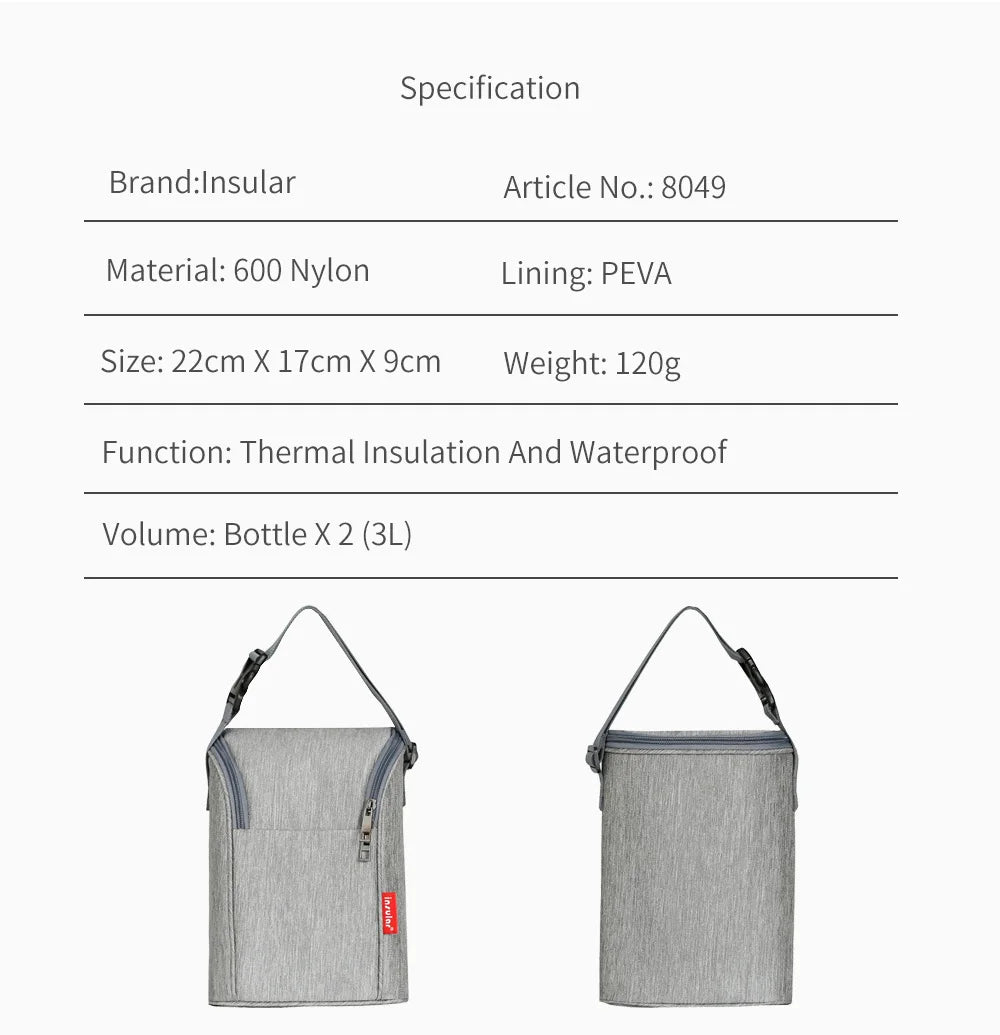 Chauffe-biberon portable Insular avec sac de transport isotherme.