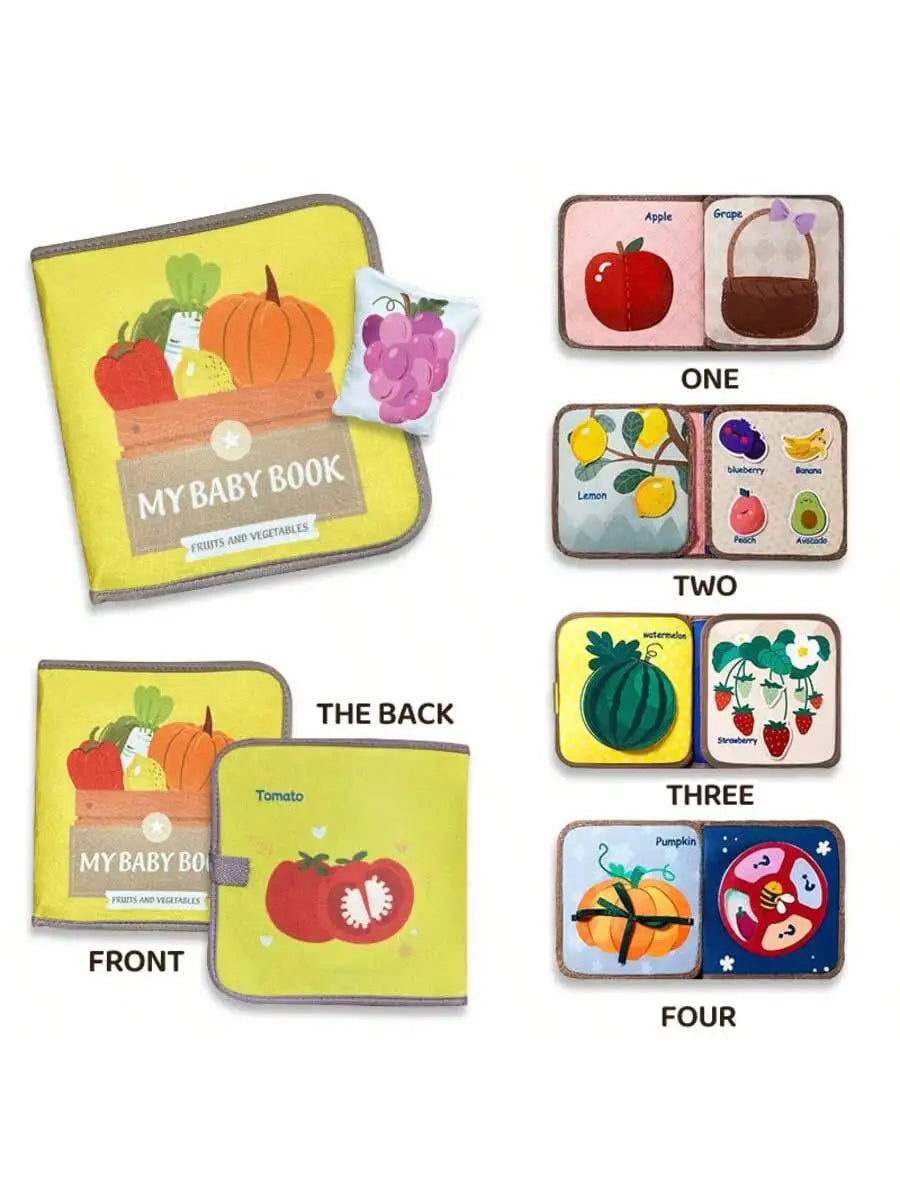 Livre d'activités Montessori pour bébé, livre en tissu pour bébé, jouet d'apprentissage, 1 ensemble de livre en tissu pour bébé, résistant aux déchirures, jouet éducatif, 6.