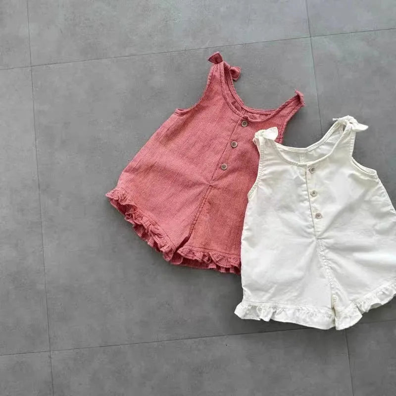 Combinaison d'été HY2831 pour petites filles, avec bavoir et short, vêtements pour bébés et petites filles. Ensemble une pièce pour bébés filles.