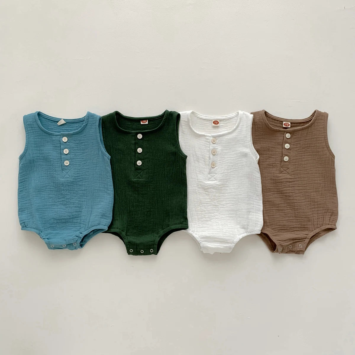 Baby Infant Newborn Girls&boys Comfort Button Sleeveless Romper Jumpsuit Bodysuit Summer Clothes