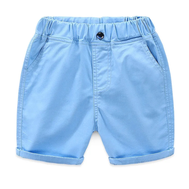 DE PEACH Nouveaux shorts décontractés d'été pour garçons et filles, couleur unie, en coton, pour la plage. Vêtements pour enfants de 2 à 8 ans.