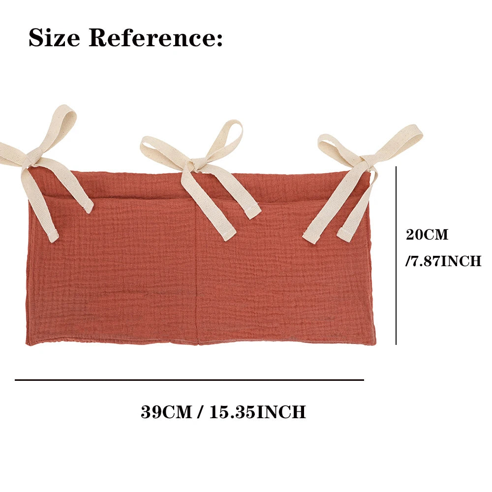 Organisateur de lit bébé, sac de rangement pour lit bébé à 2 poches, sac à couches suspendu pour bébé, sac à jouets pour bébé, rangement pour poussette.