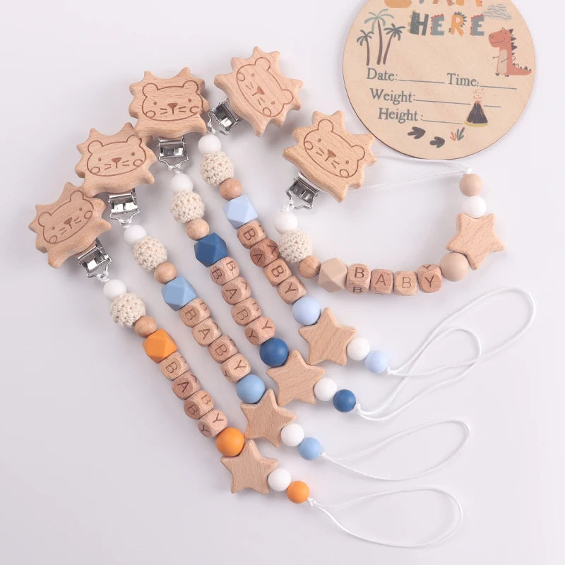 Attaches-tétines, anneaux de dentition, jouets, attaches-tétines, chaînes, accessoires pour bébés, cadeaux de naissance, personnalisés