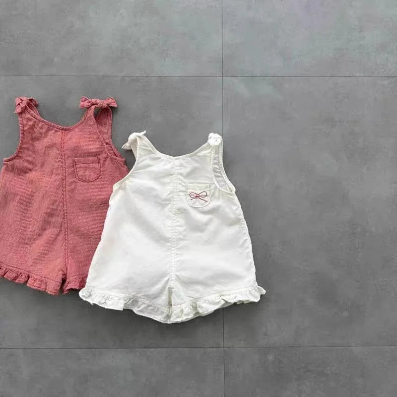 Combinaison d'été HY2831 pour petites filles, avec bavoir et short, vêtements pour bébés et petites filles. Ensemble une pièce pour bébés filles.
