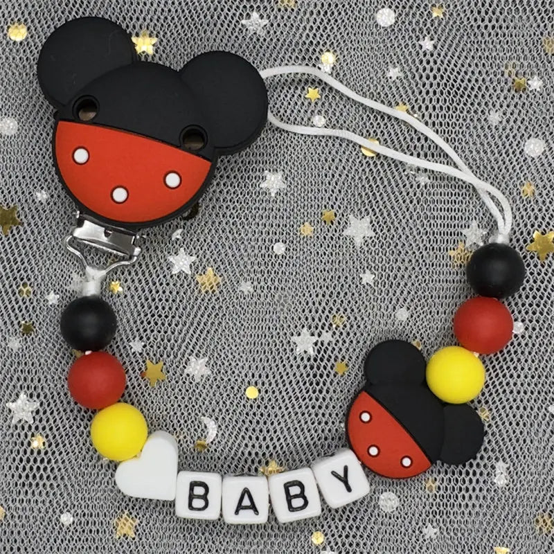 Attaches-tétines personnalisées gratuites avec prénom, jouets de dentition, attaches-tétines, chaînes, accessoires pour bébé, cadeau de naissance.