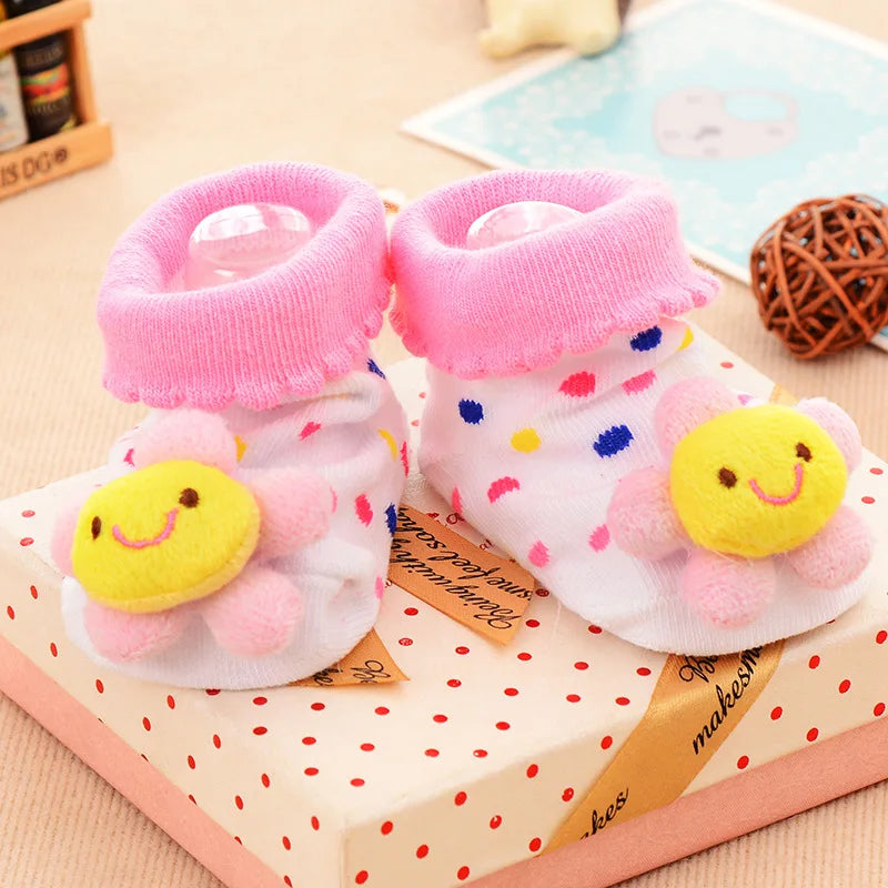 Chaussettes pour bébé, chaussons jouets, accessoires pour nouveau-nés, en caoutchouc antidérapant, motif animal, vêtements pour bébés et enfants.