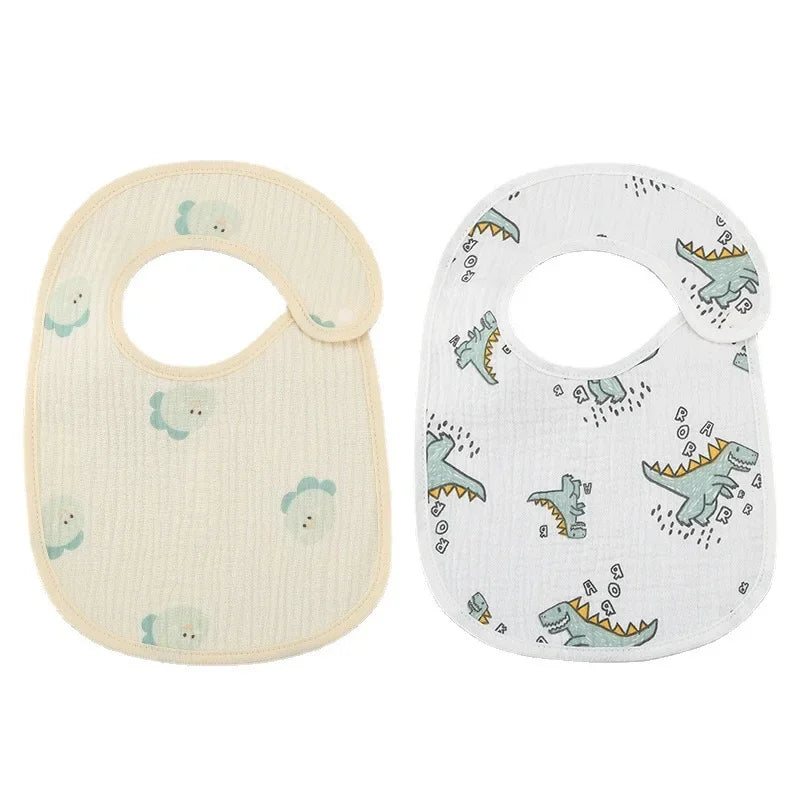 Lot de 2 bavoirs en coton pour bébé, en mousseline douce, pour nouveau-né, idéal pour l'allaitement et les bébés (garçons et filles). Accessoires pour bébé.
