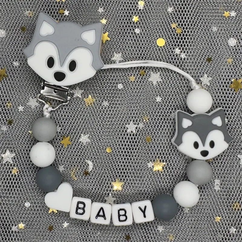 Attaches-tétines personnalisées gratuites avec prénom, jouets de dentition, attaches-tétines, chaînes, accessoires pour bébé, cadeau de naissance.
