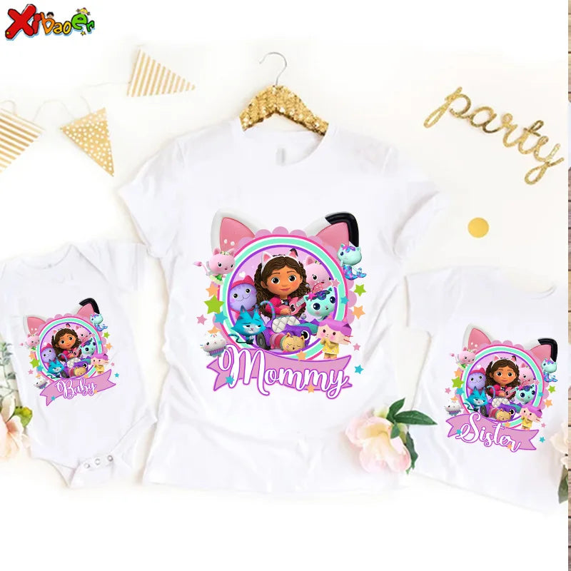 birthday t shirt for girls personalized name Princess Family Matching Outfits Party Toddler Baby T-shirt Family Look  5 8 Years
