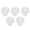 3/8PCS/LOT Long Sleeved Baby Bodysuits 100% Cotton Solid White Newborn Baby Boy Girl Rompers Infant Jumpsuit Ropa 0-12Month