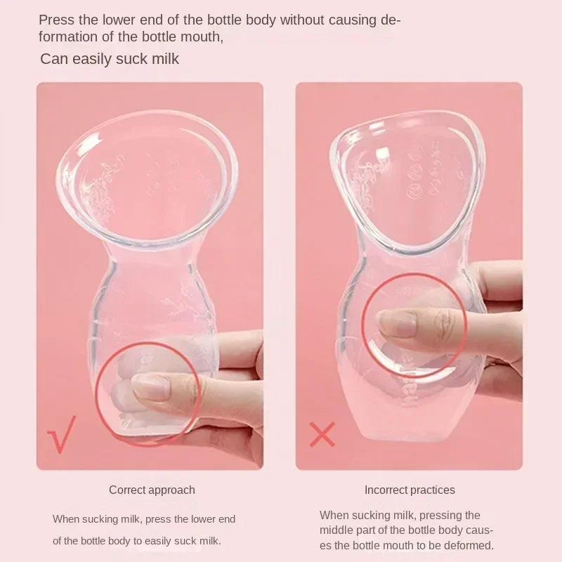 Tire-lait manuel pour bébé, collecteur de lait maternel avec correction automatique, en silicone PP sans BPA.