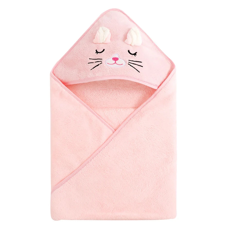 Couverture bébé garçon fille motif dinosaures et animaux, couverture froide à capuche, kit d'accessoires pour berceau, lange pour bébé enfant, serviette de bain en velours à séchage rapide
