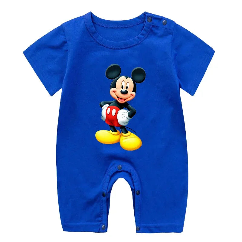 Summer Newborn Baby Romper Cartoon Mickey Minnie Mouse Print Boy Girl Jumpsuit Roupas Bebe Infant Clothes Toddler Pajamas Outfit